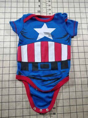 Boy's Marvel Captain America Baby Onesie 0-3M